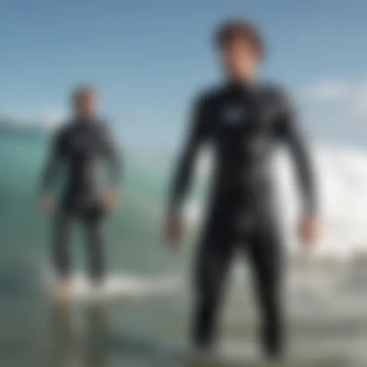 Comparison of Quiksilver wetsuit models showcasing size variations