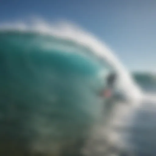 Surfer evaluating wave conditions