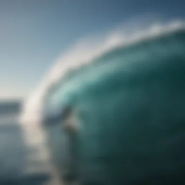 A surfer analyzing wave patterns from a high vantage point.