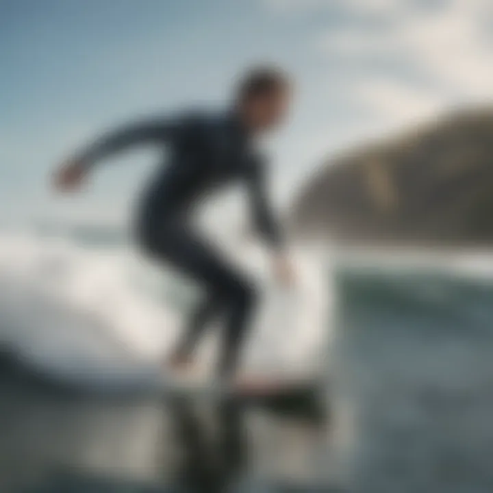 Wetsuit in action during a surfing session