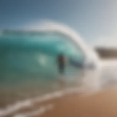 Surfer checking wind conditions on the beach