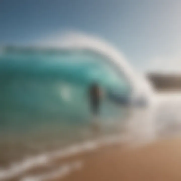 Surfer checking wind conditions on the beach