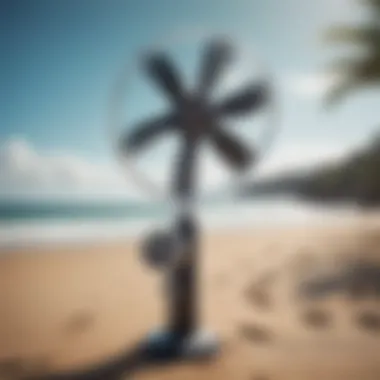 Anemometer in Action An anemometer measuring wind speed on a beach