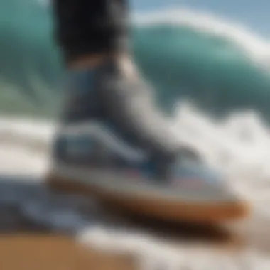 Unique Design Features of Vans Surfing Booties Close-up of Vans surfing booties showcasing their unique design features