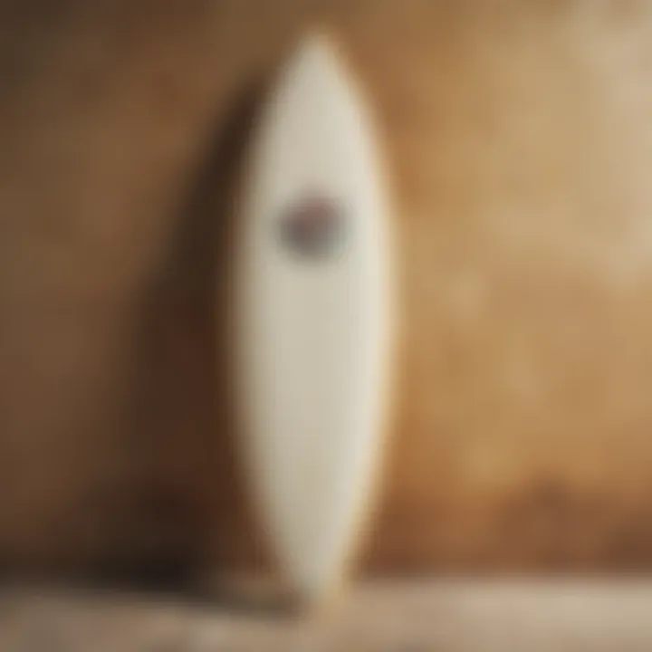 Vintage surfboard mounted as wall art