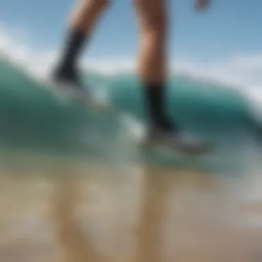 Comparison of traditional surf fins and Voit Duck Feet fins to highlight differences