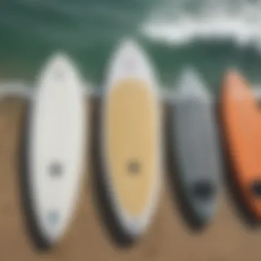 Comparison image of various wakesurfboard shapes and their features