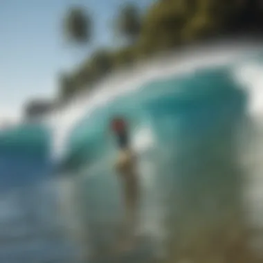 Cultural Impact of Surfing A scenic beach setting highlighting the cultural significance of surfing
