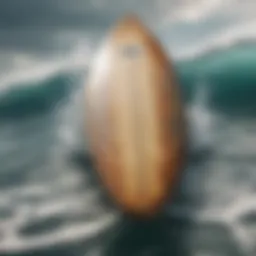 Detailed view of the Wavestorm surfboard showcasing its unique design elements