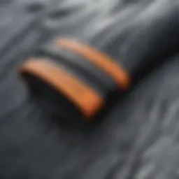 A close-up view of various wetsuit textures and materials